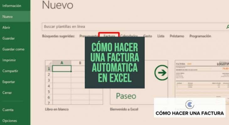 como hacer una factura automatica en excel